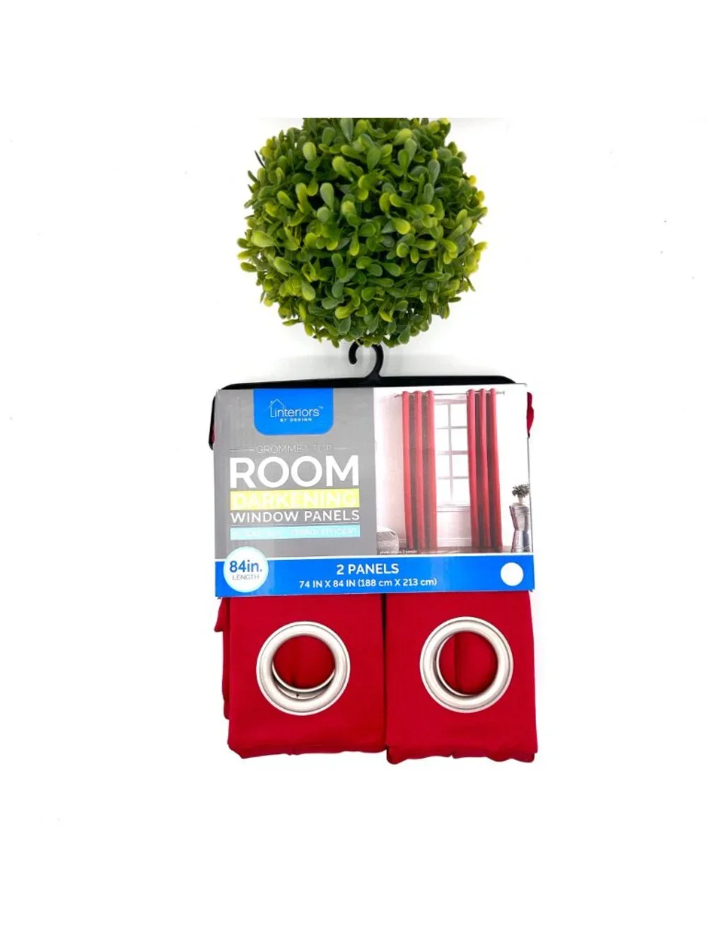 NEW INTERIORS BY DESIGN RED GROMMET TOP ROOM DARKENING 74